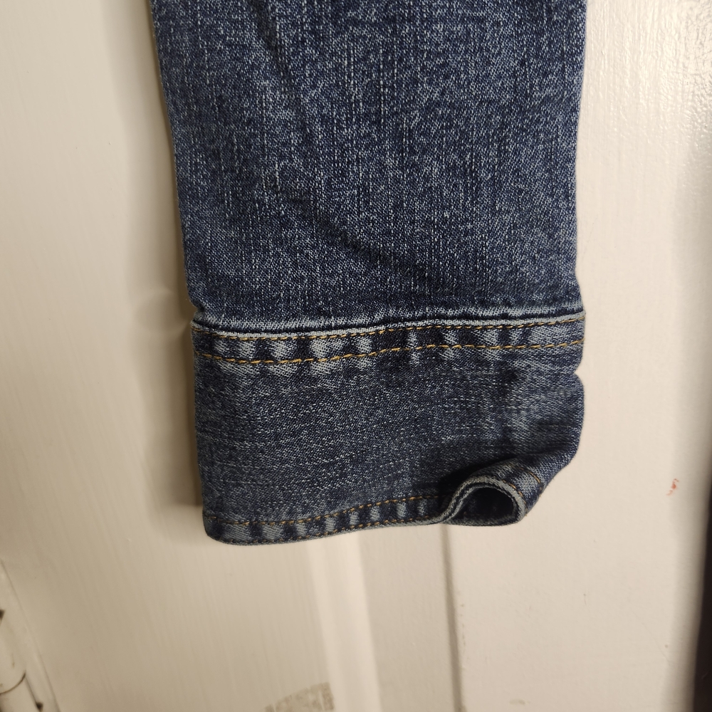 Jennifer Lopez Denim Jumpsuit in Dark Blue with Contrast Stitching - Picture 3 of 16